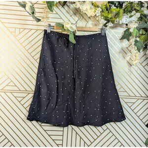 Madewell Women's Drawstring Mini Slip Skirt in Night Stars Size 0 ND137 NEW